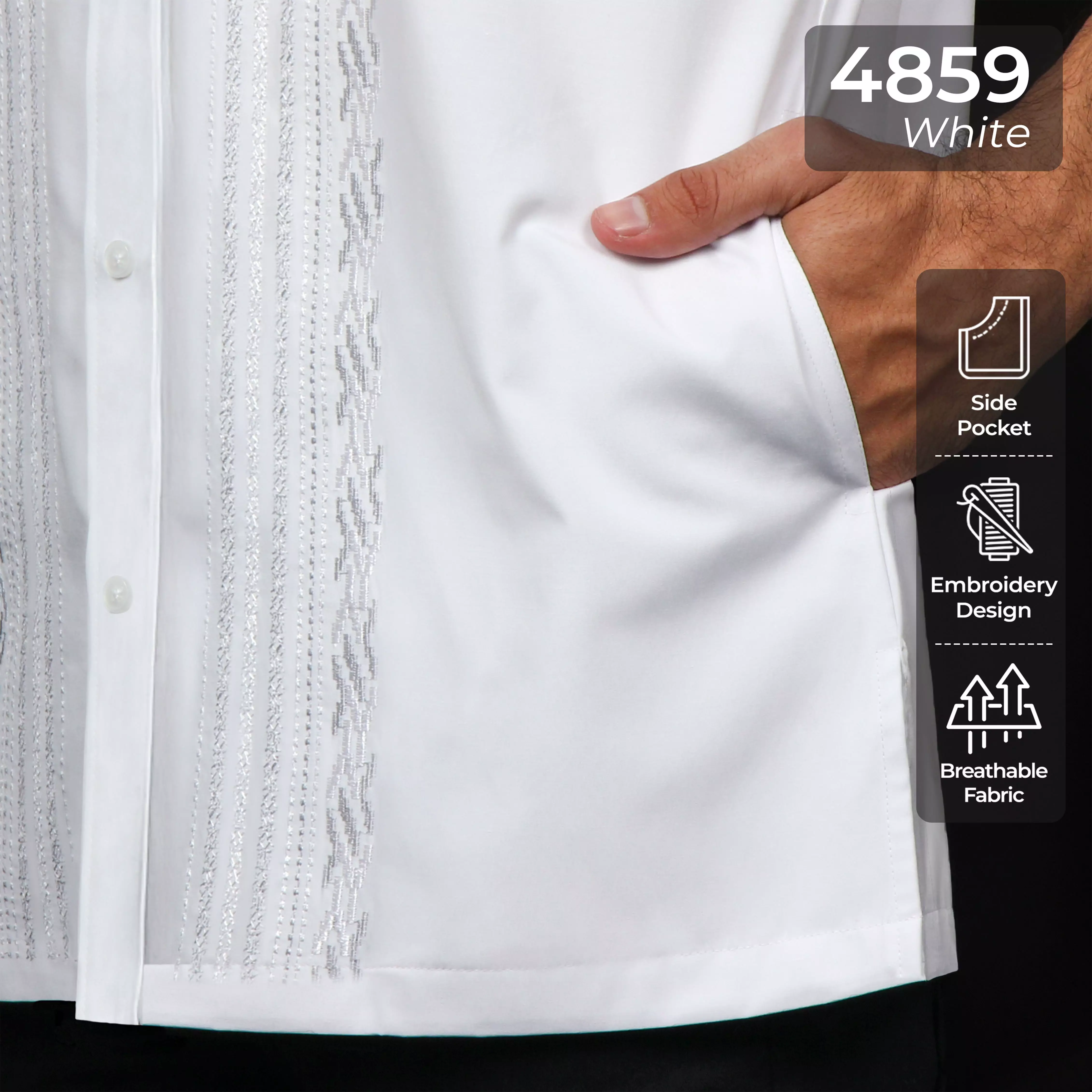 Casella Baju Koko Pria Lengan Pendek Exclusive | Baju Koko Putih Ibrahim Lengan Pendek 4859 White