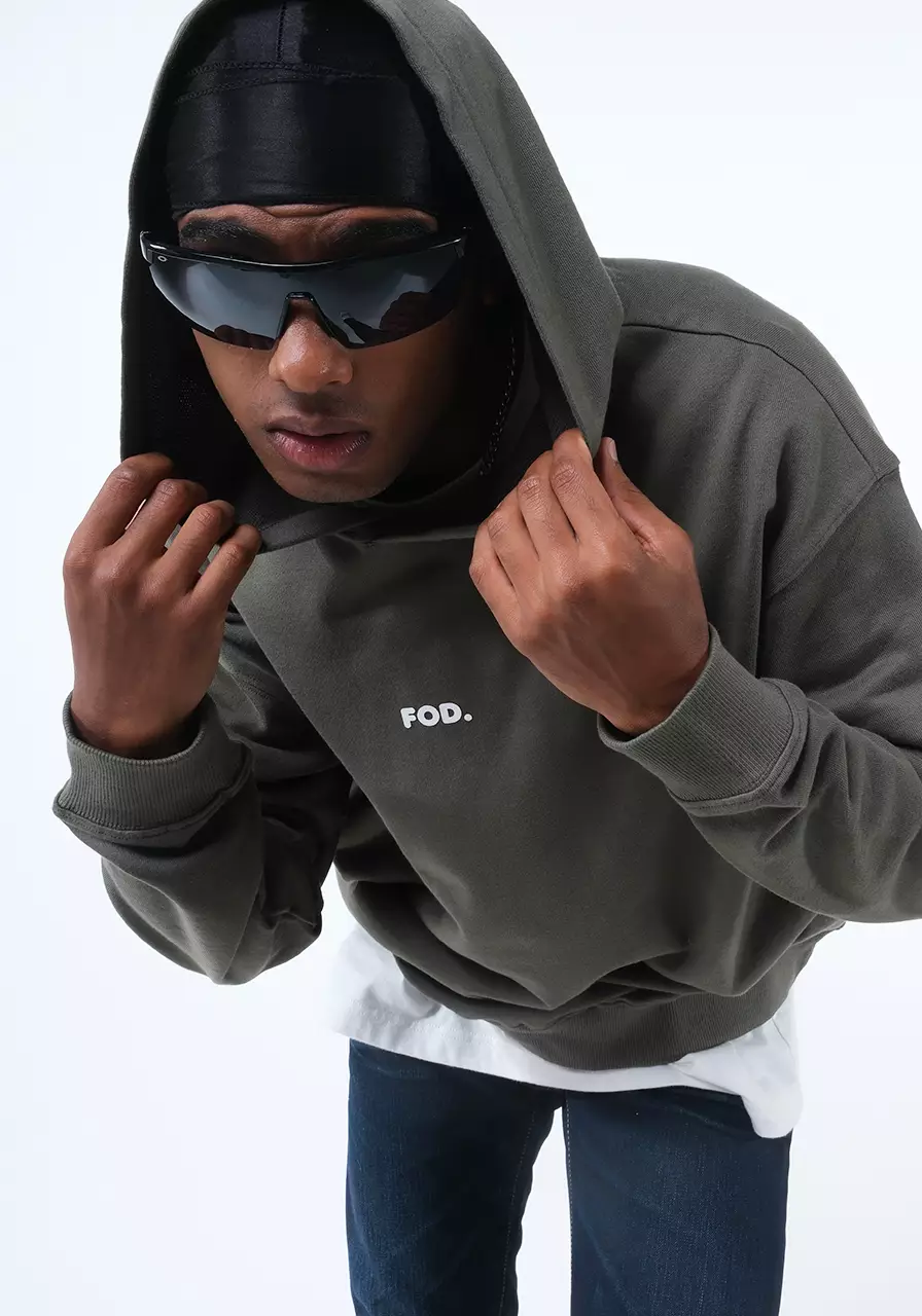 Sweater Hoodie Pria Zion Olive