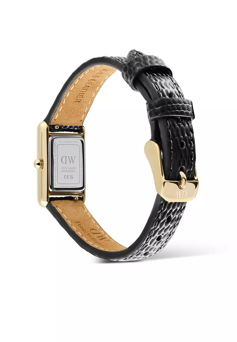 Bound Mini Black Lizard White Gold - Women Watch Stainless Steel Leather Strap watch DW Official Authentic Original