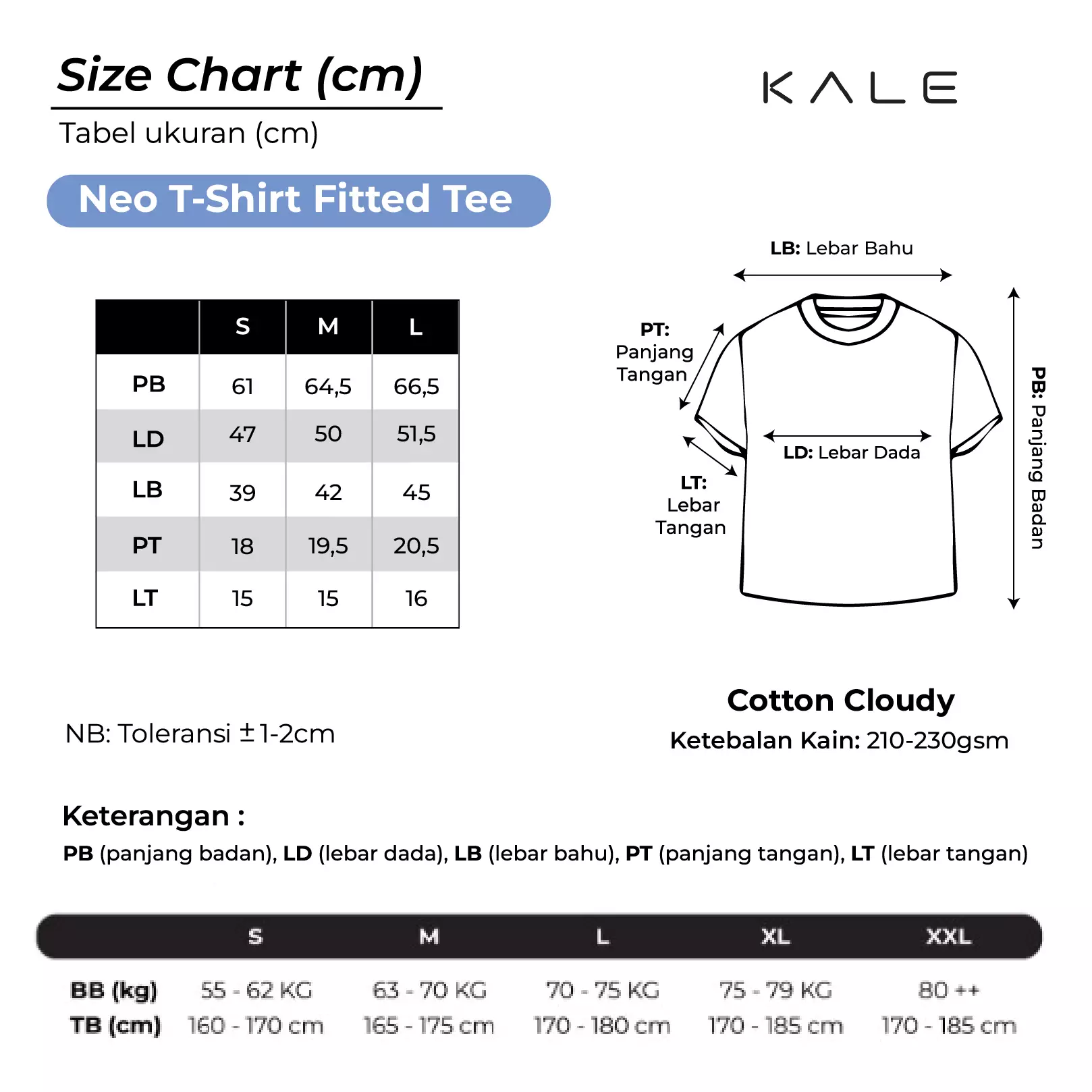 KALE NEO WHITE T-Shirt Fitted Tee Short Sleeve Cotton Cloudy