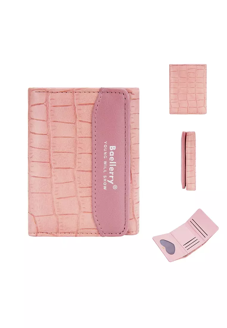 Dompet Wanita Lipat Kecil Bahan Kulit PU Leather Premium ORIGINAL - Pink