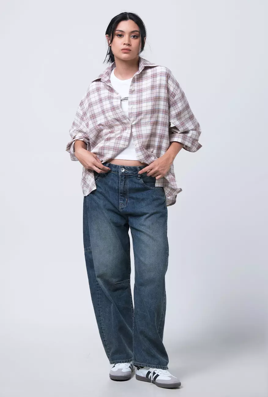 Kemeja Wanita Ailany Cream Brown