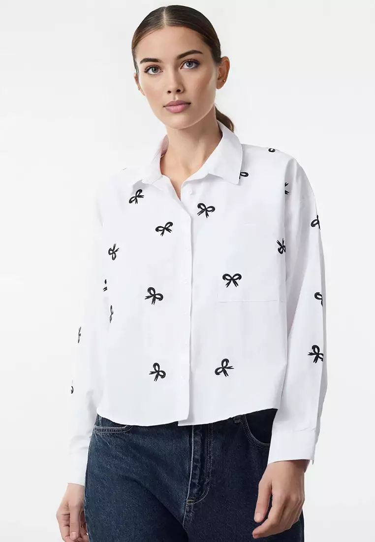 Buy Trendyol Bow Embroidery Shirt 2025 Online | ZALORA