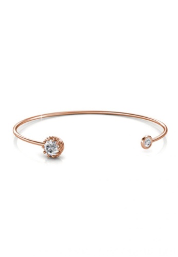 Her Jewellery pink and gold Crown Bangle (Rose Gold) - Made with premium grade crystals from Austria HE210AC25KVMSG_1
