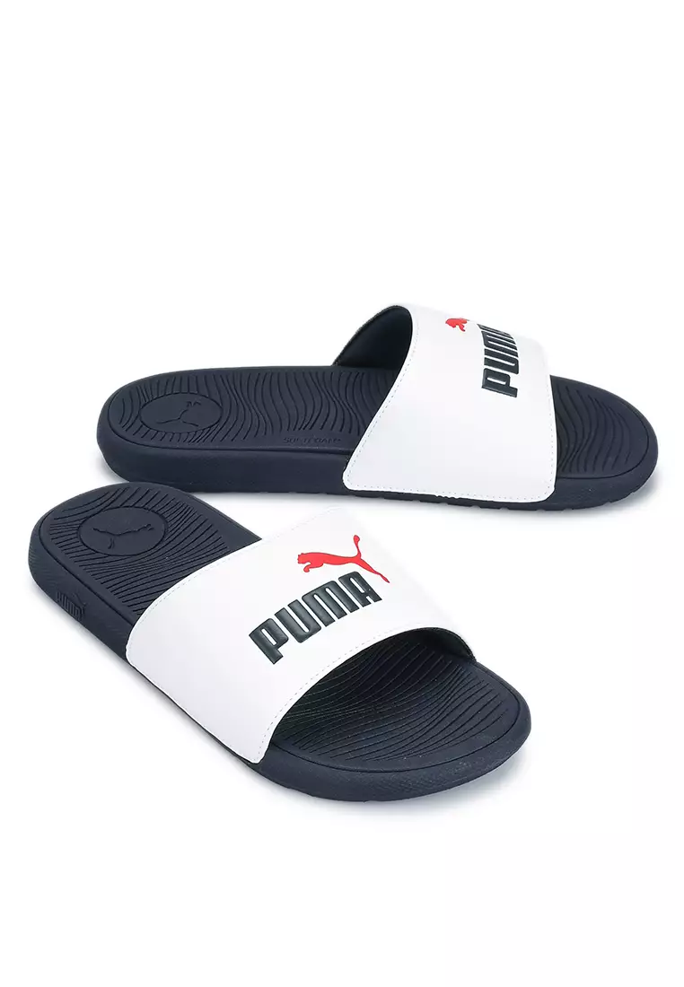 All white clearance puma slides