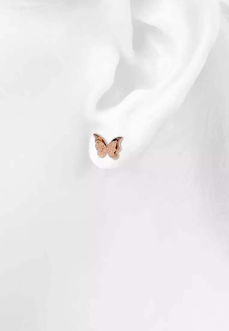 Exquisite Butterfly Earrings-Rose Gold