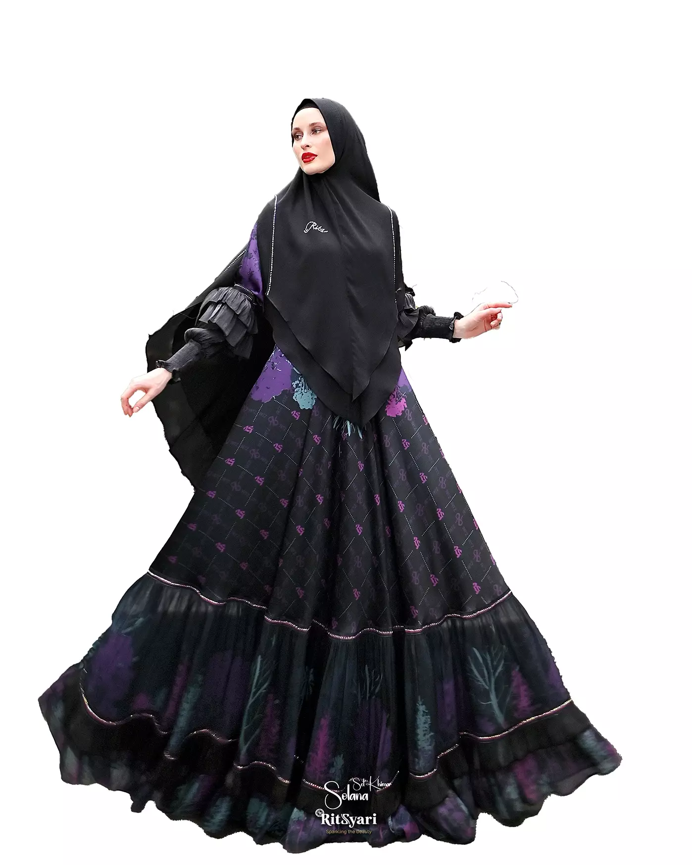 Jual Ritz Syari SET DRESS SOLANA BLACK KHIMAR PREMIUM Original 2025 ...