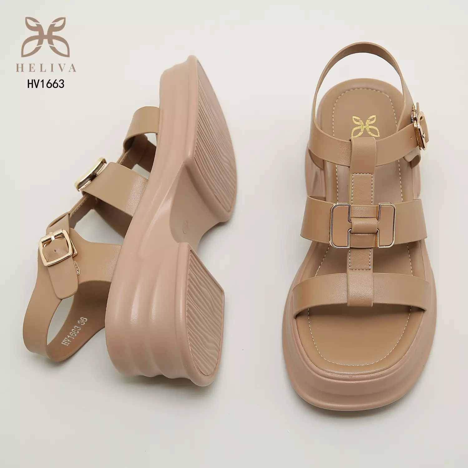 Heliva Pamela Platfrom Heels Rope Detailed Sol 6cm