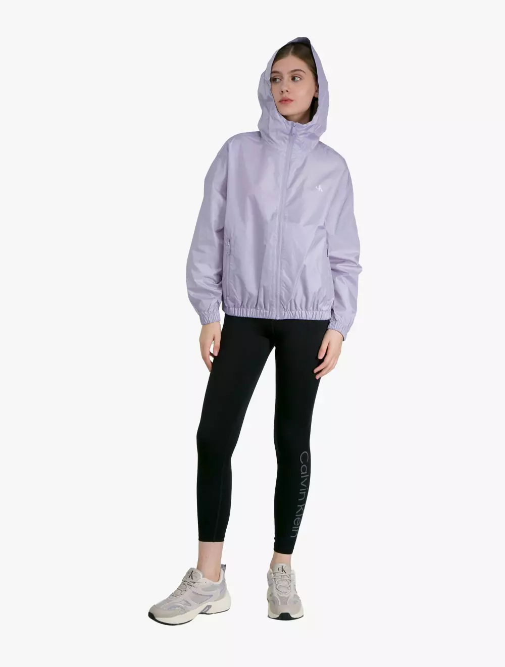 Calvin Klein Jeans - Hooded Relaxed Windbreaker - Purple - purple