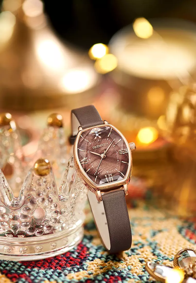 Jam Tangan Wanita Anti Air Jam Wanita Original Kulit Kuarsa Mode Anggun Jam Tangan Cewek AllBrown