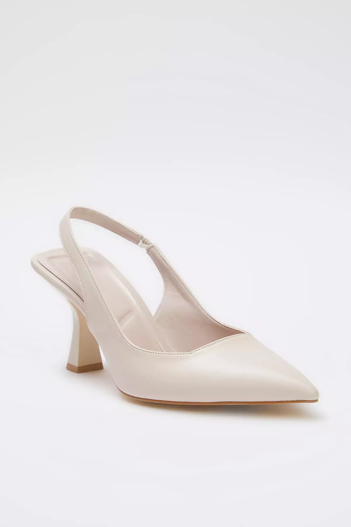 Nude Pointed Toe Open Back Women's Thin Heel Shoes Takaw25To00010