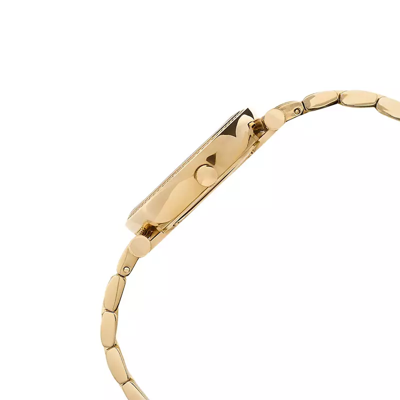 Jam Tangan Wanita Olivia Burton Belgrave 24000002 Tbar Nude Sunray Dial Gold St. Steel With Crystals Bracelet Strap