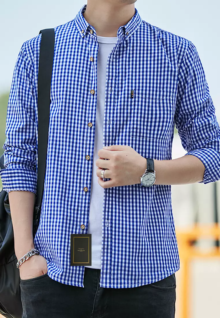 Thin store checkered shirt