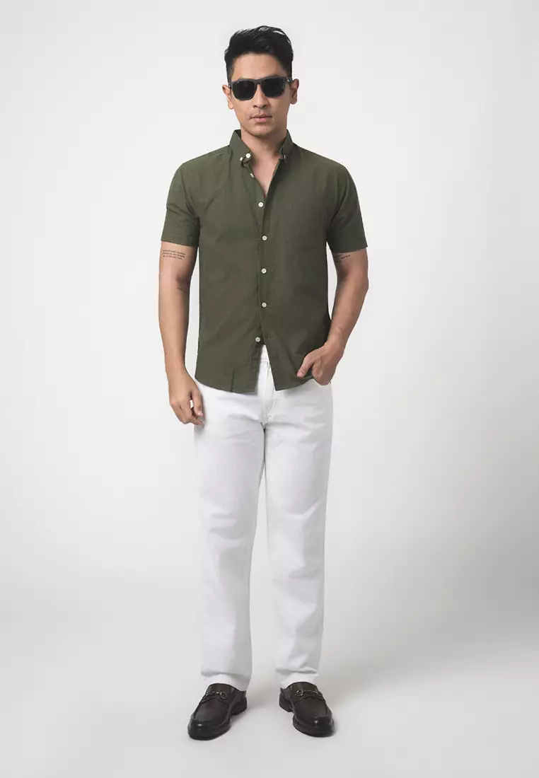 Hunter Green Oxford SS Shirt
