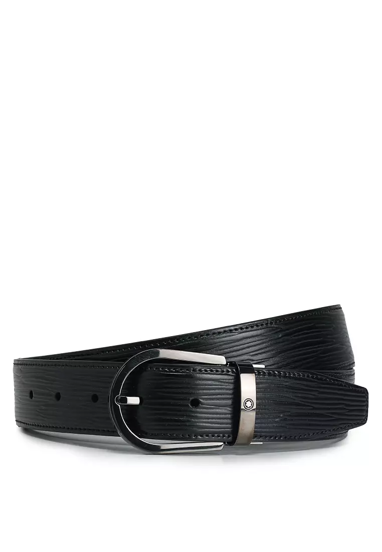 Horseshoe Buckle Leather Belt 35mm (tr)