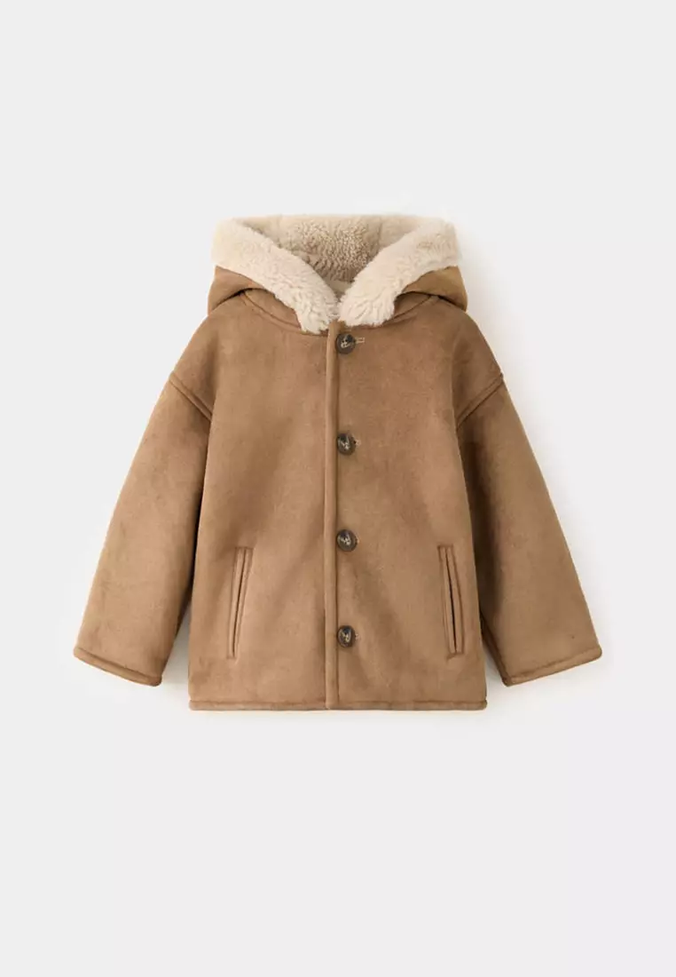 Jual MANGO BABY Suede & Shearling-Effect Coat Original 2026 | ZALORA ...