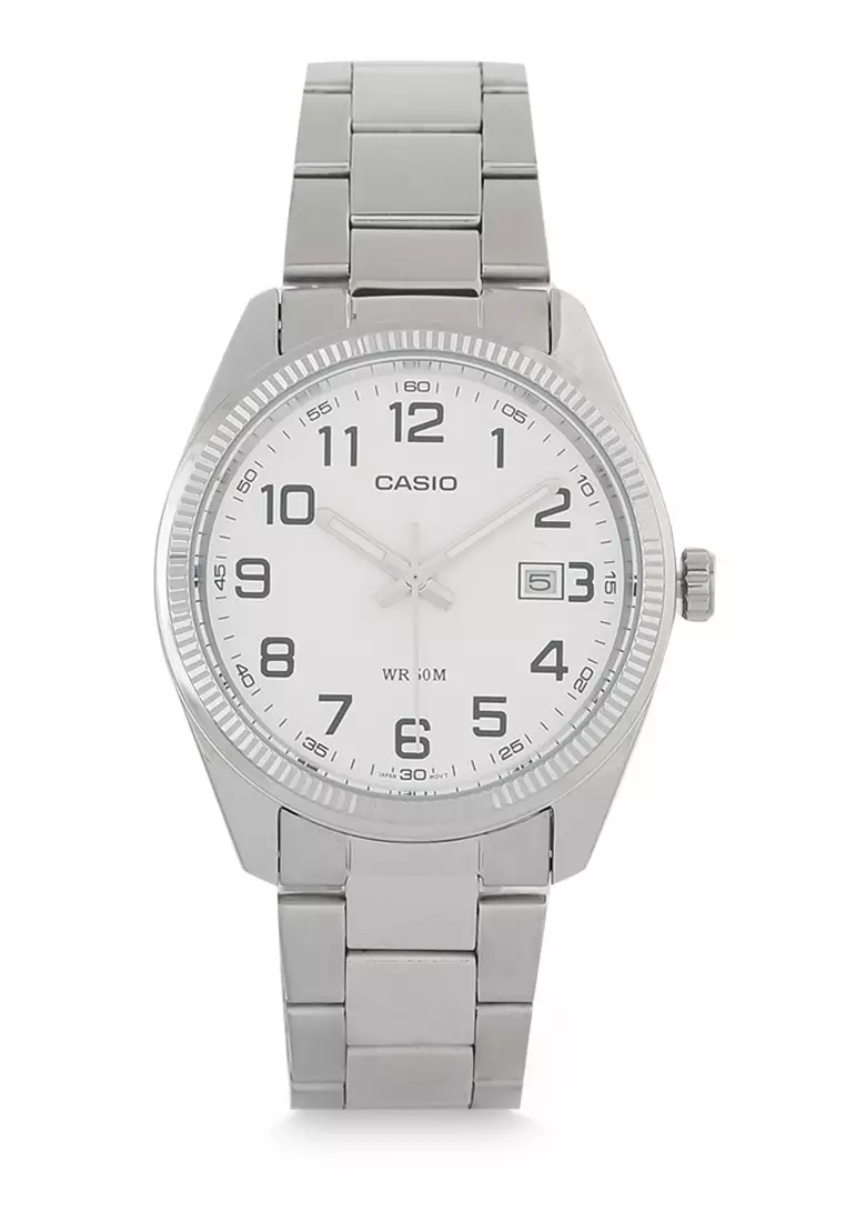 Casio Jam Tangan Pria - Silver White - Stainless Steel - MTP-1302D-7BVDF
