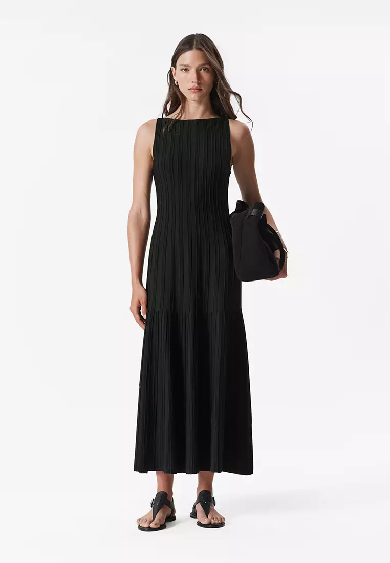 Rib-Knit Midi Dress