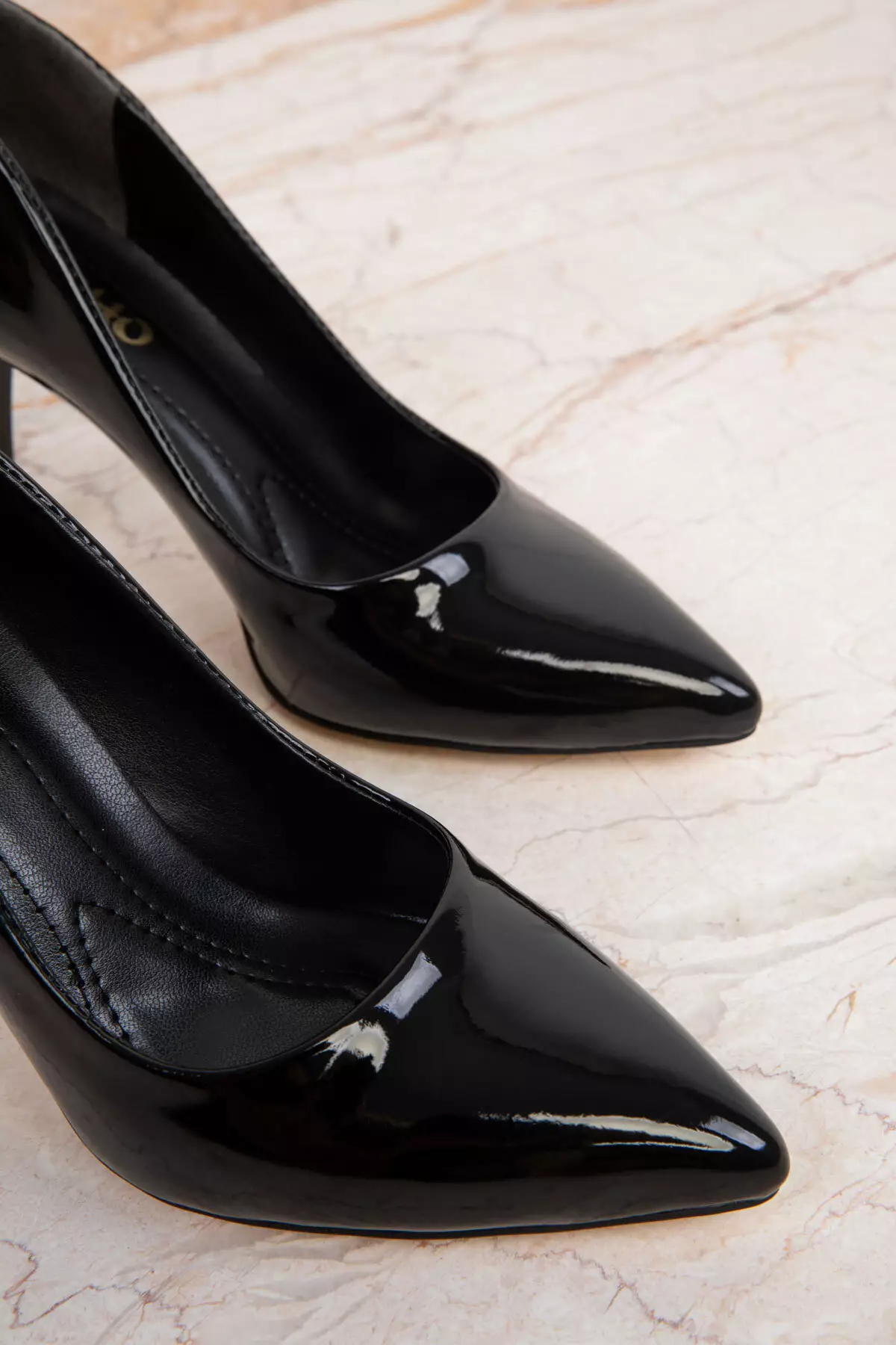 Patent Leather Black Women'S Heeled Shoes 19550