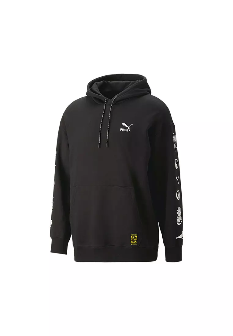 Puma retro clearance logo fleece hoodie