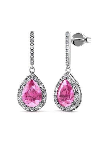 Her Jewellery silver Dangling Droplet Earrings (White Gold) - Made with premium grade crystals from Austria 8FCFFAC68A5F00GS_1