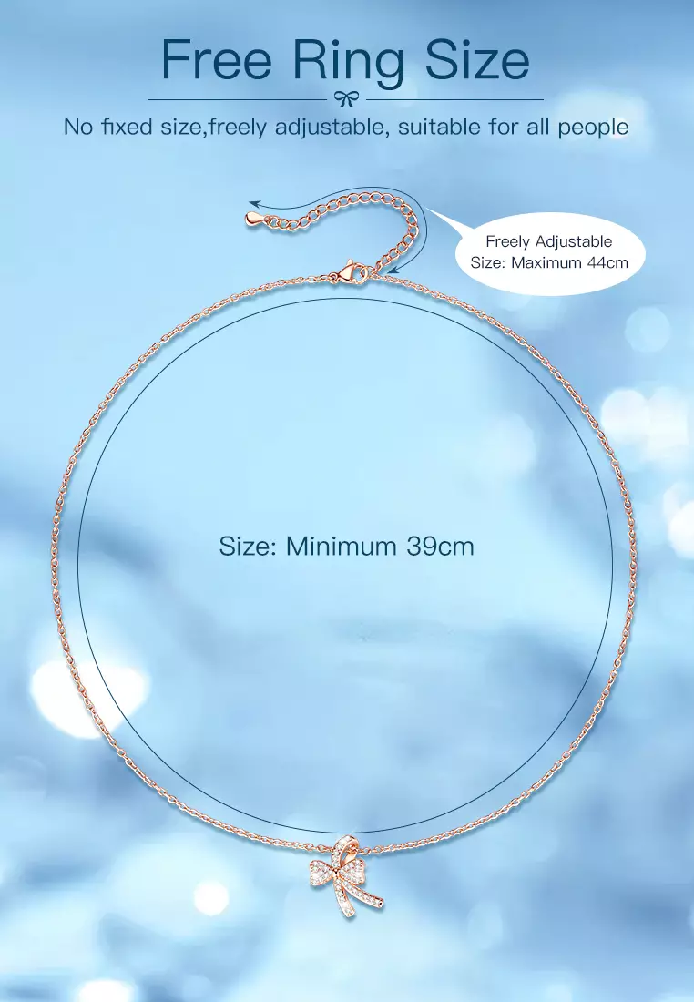 Kalung Wanita Korea Fashion Titanium Anti Pudar Kalung Cewek Original rose color