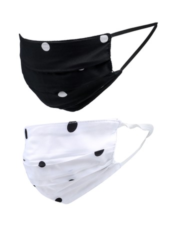French Connection black and white 2 Pack Polka Dot Mix Pleated Mask 2545EESA2107F9GS_1