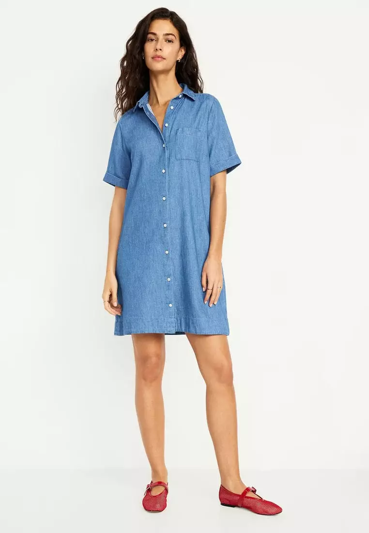 Outfits Old Navy Jean Shirt Dress Old Navy Denim Popover Shirt Dress