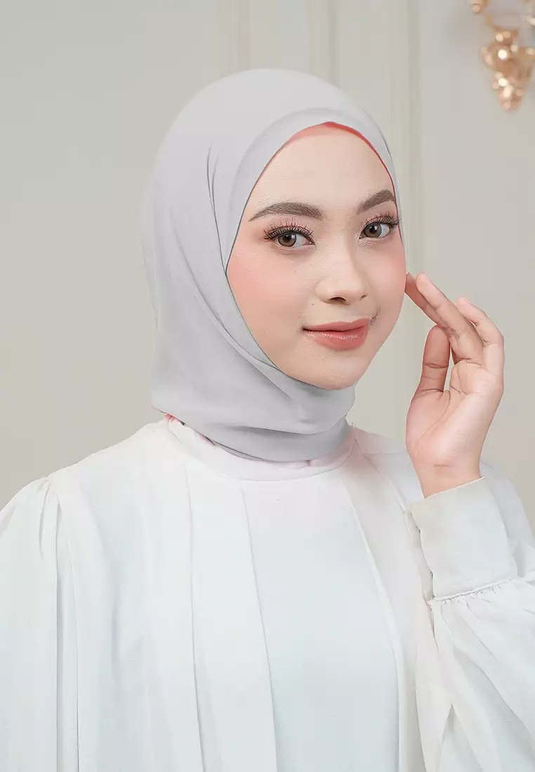 HIJAB INSTAN MAGNET SYIFA - SILVER GREY