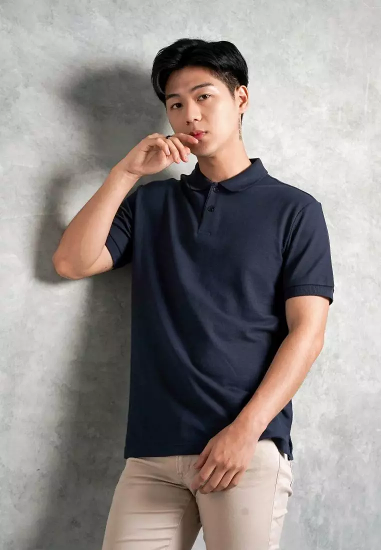 Kale Park Navy / Kaos Polo Pria Lengan Pendek Kerah / Polo Shirt Slim Fit