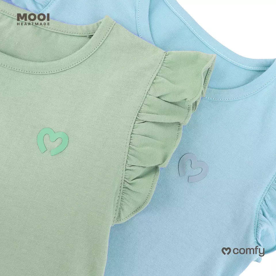 Mooi Atasan Anak Perempuan Comfy Girls Ruffle T-shirt - Black