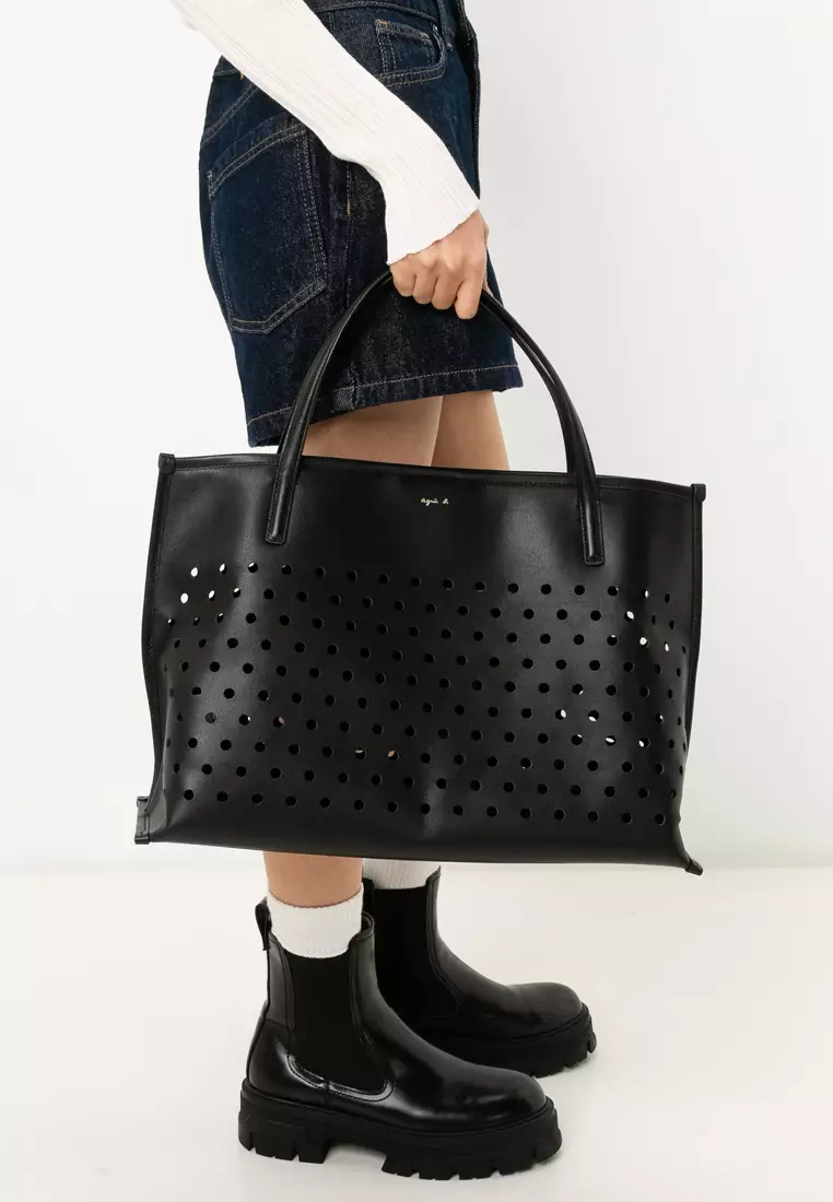 Buy agnès b. Perforated Leather Tote Bag 2026 Online | ZALORA