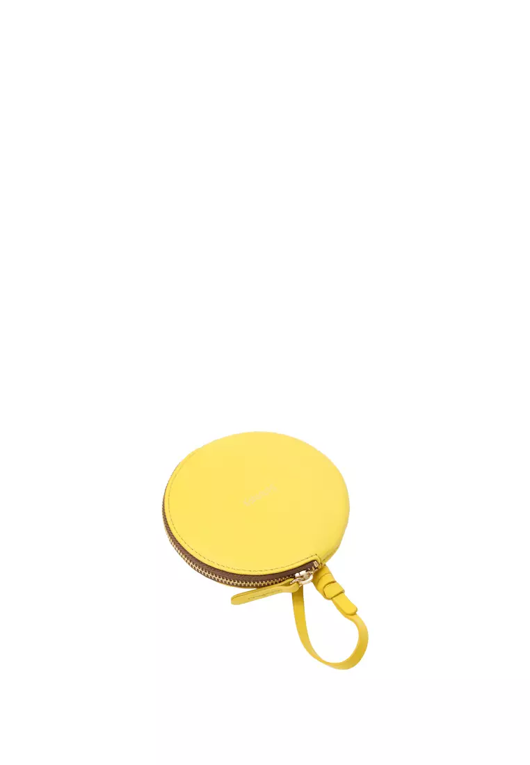 Strap Round Zip Card Case - Citron