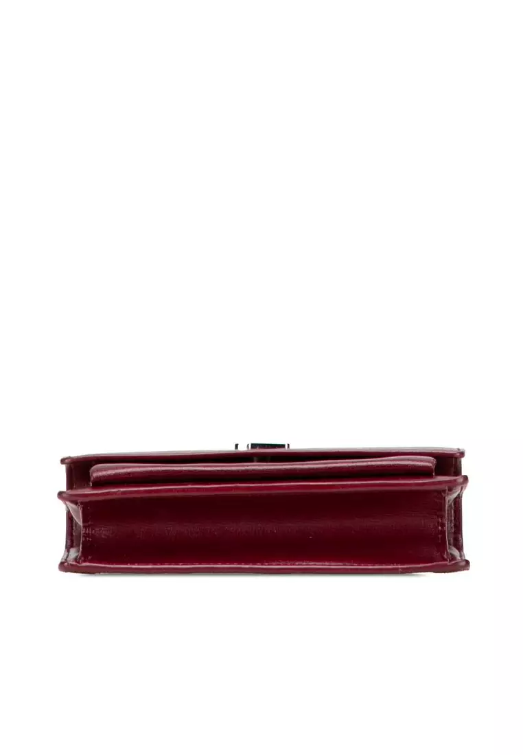 Pre-Loved Saint Laurent Calfskin Monogram Sunset Chain Wallet