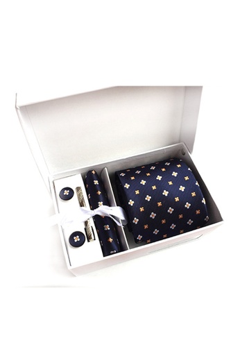 Kings Collection blue Blue Tie, Pocket Square, Cufflinks, Tie Clip 4 Pieces Gift Set (UPKCBT2079) C7A58AC4FE5F41GS_1