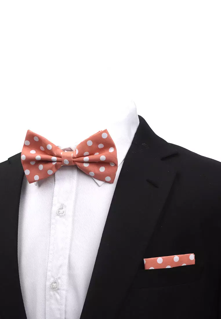 Dasi Kupu Bowtie Coral Polka A21