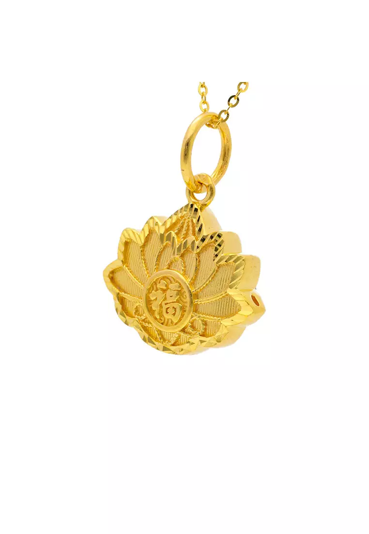 White gold lotus necklace store