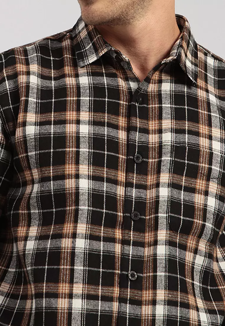 Kemeja Flanel Motif Kotak-Kotak Lengan Panjang E048J29