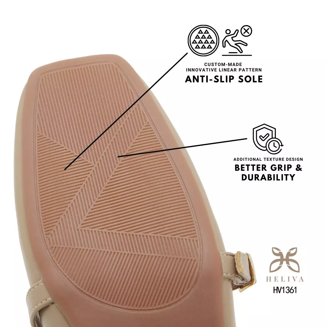Heliva Maelis Square-Toe Heels with Crisscross Strap 3.5cm HV1361