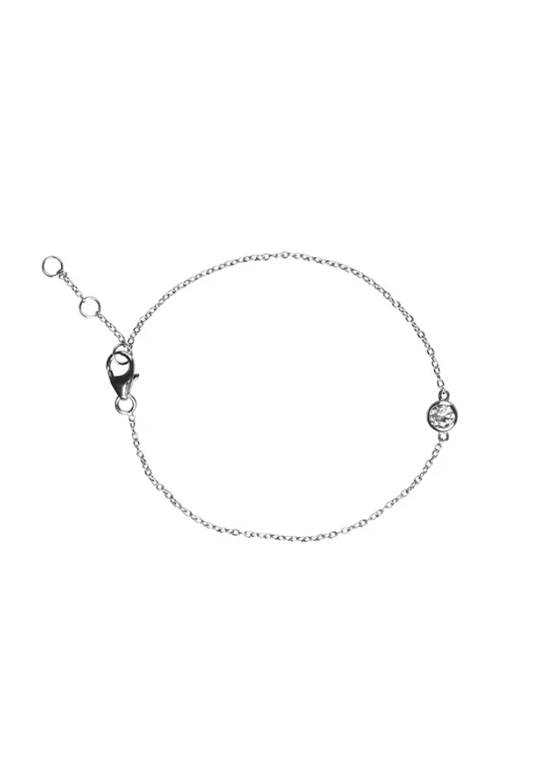 Sterling Silver Solo Bezel Bracelet 