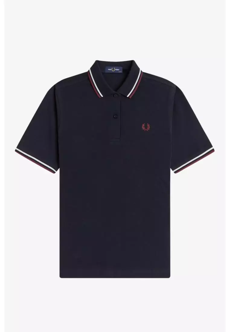 Fred Perry G3600 Twin Tipped Fred Perry Shirt (Navy / Snow White / Oxblood)
