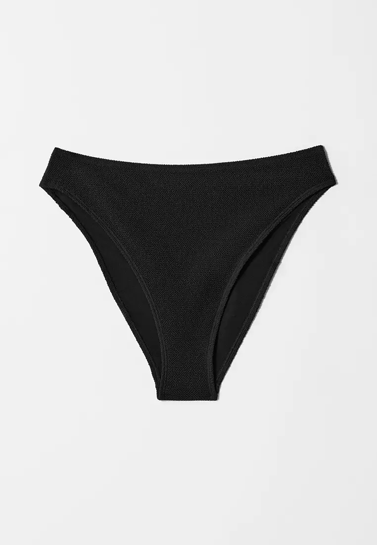 Textured High-Waist Bikini Briefs