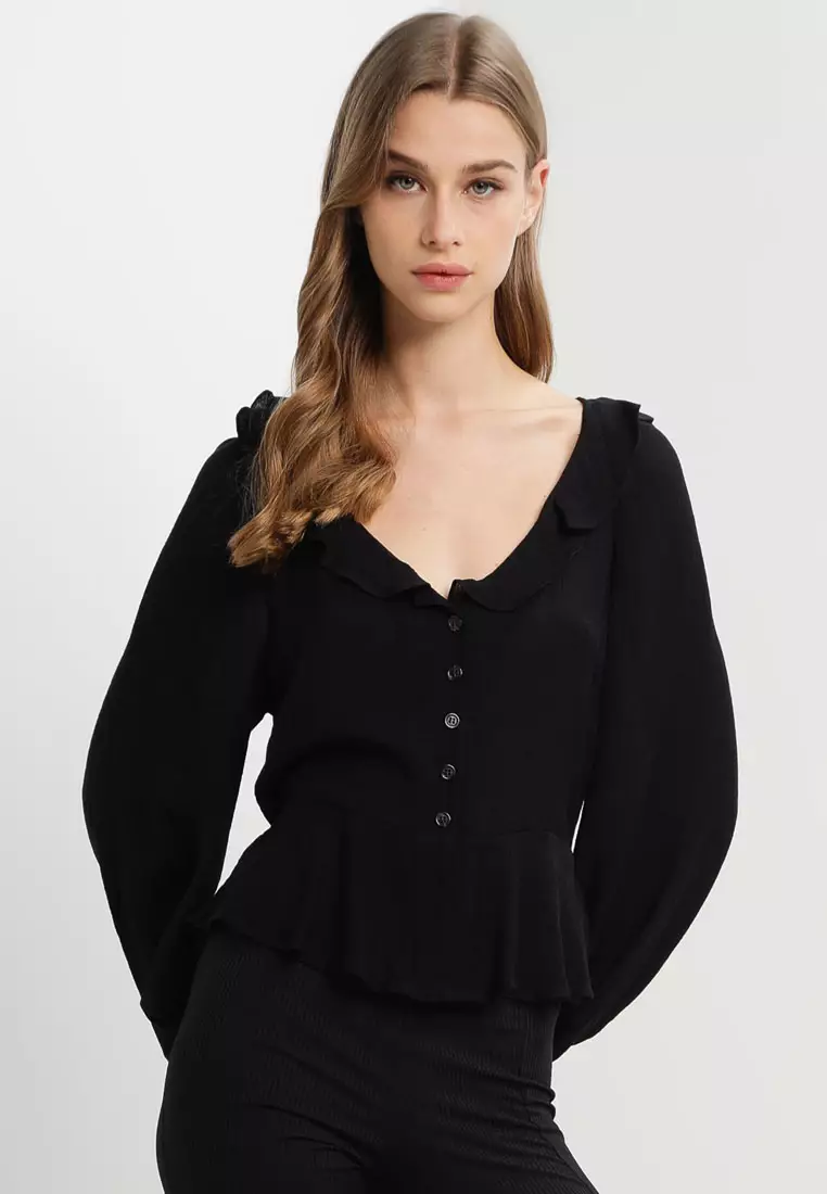 Topshop puff sleeve sale blouse