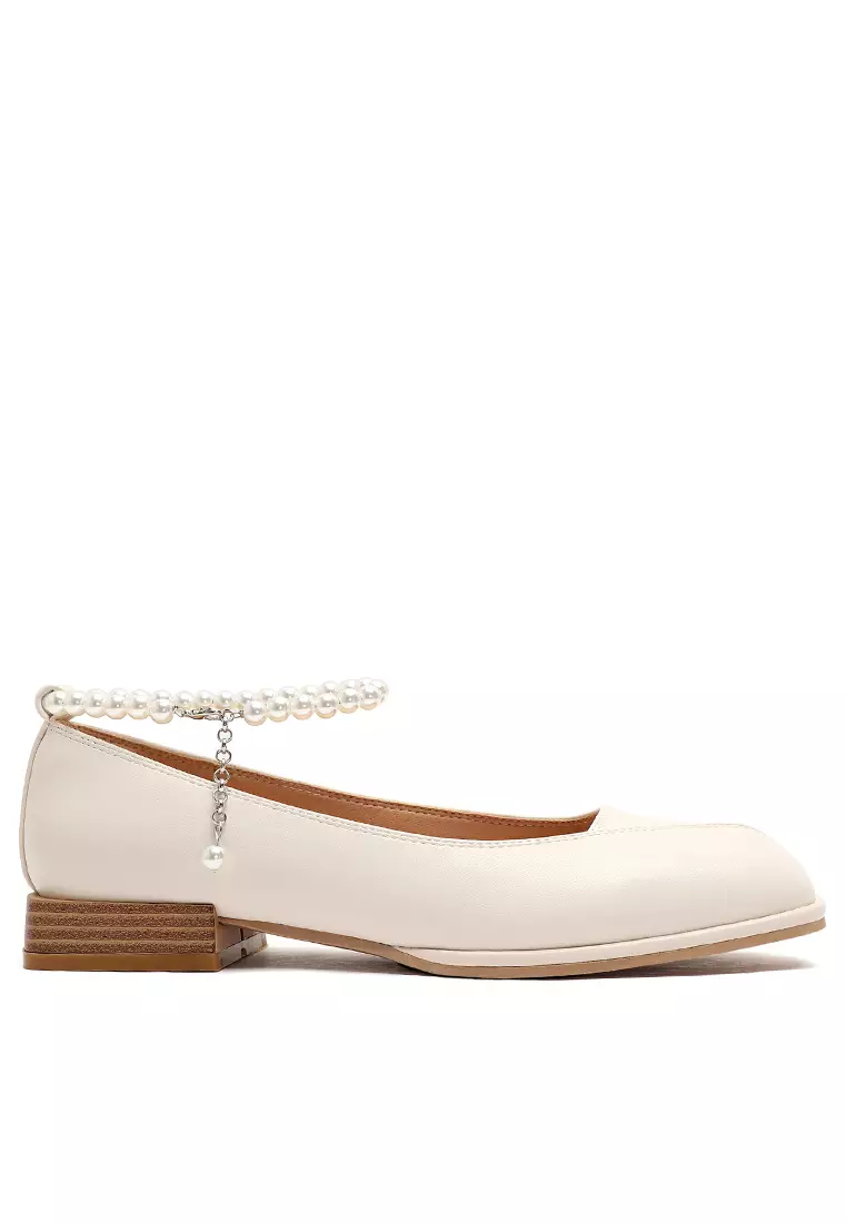 Discount on Twenty Eight Shoes  shoes - SKU: 2cm Pearl Chain Stitched Mary Jane Shoes 621-02