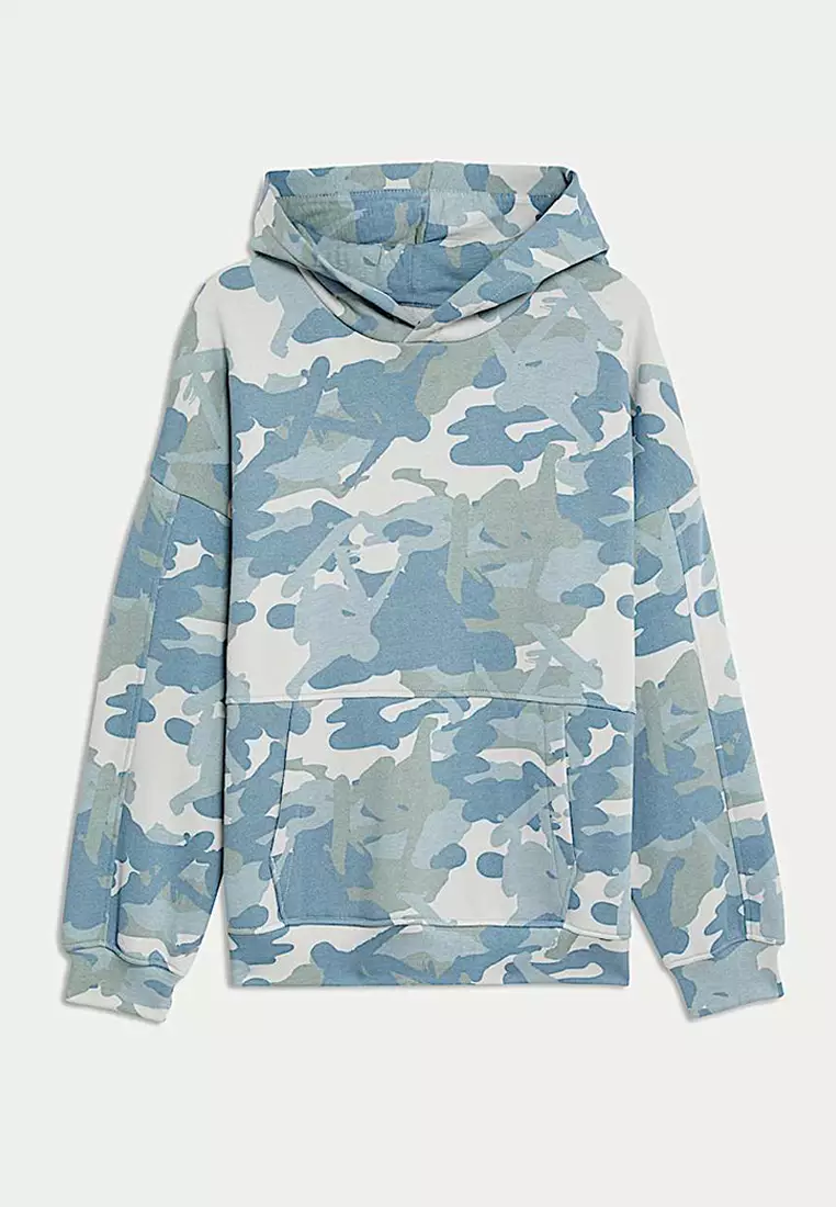 Cotton Rich Camouflage Hoodie