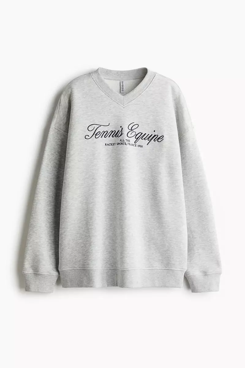 Oversized V-neck sweatshirt