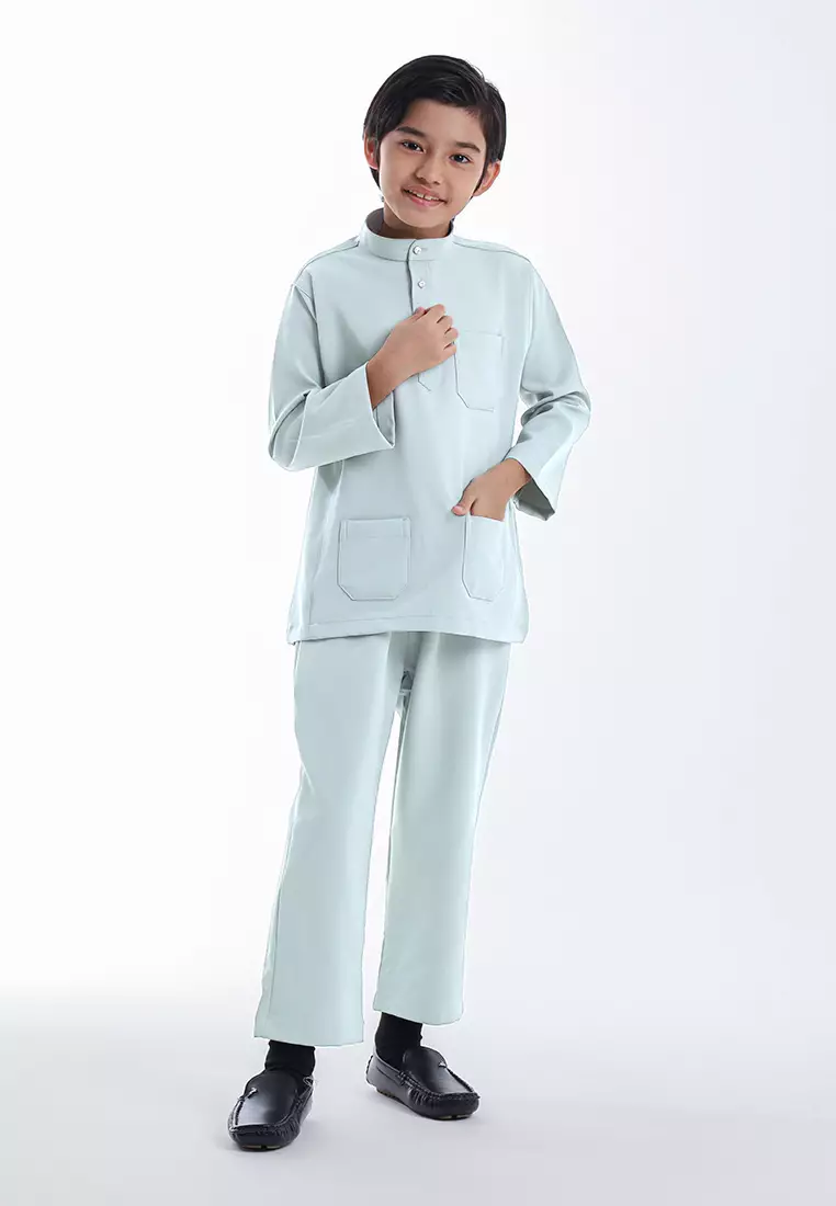 Alain Delon Baju Melayu Cekak Musang Budak - 19026501-31TintedAquaBlue