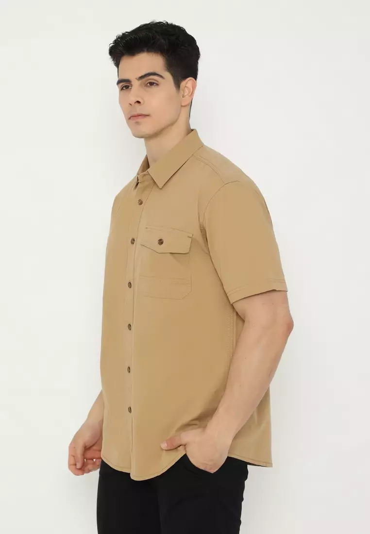 POLICE Kemeja Polos Cotton Regular Fit Pria