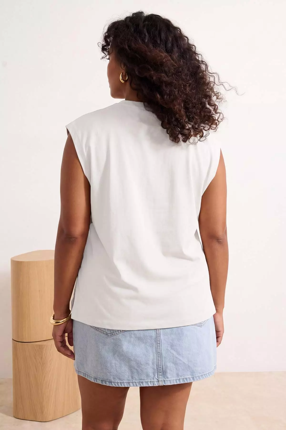 Brown-White 2-Pack Oversize Fit Basic Plus Size T-Shirt Tbbss26Bf00030