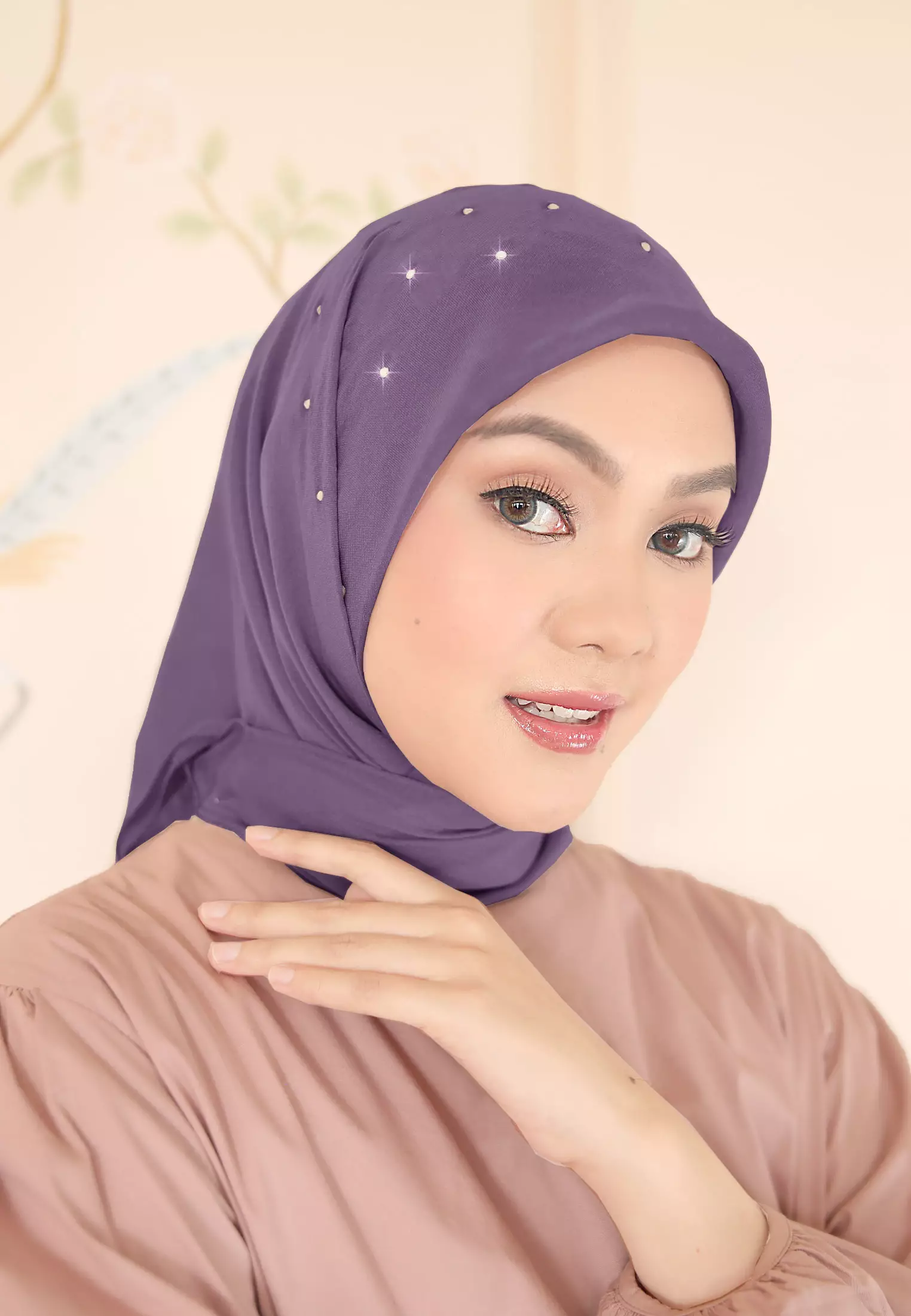 Noura Hijab Segiempat Payet Crystal | Kerudung Wanita Premium